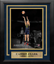 Load image into Gallery viewer, Caitlin Clark Shooting Action Indiana Fever 8" x 10" Framed WNBA Blackout Basketball Photo