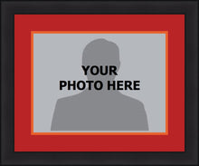 Load image into Gallery viewer, NHL Hockey Photo Picture Frame Kit - Calgary Flames (Red Matting, Orange Trim)