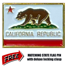 Load image into Gallery viewer, BL3-003 California BACKS THE BLUE Thin Blue Line Police Challenge Coin with free matching State Flag pin back the blue Sheriff LAPD CHP San Diego trooper