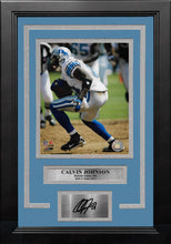 Load image into Gallery viewer, Calvin Johnson in Action Detroit Lions 8" x 10" Framed Football Photo with Engraved Autograph