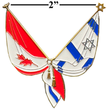 Load image into Gallery viewer, EL7-019 Israel and Canadian Flag Israeli Jewish Canada support Pin 2 inch with dual pin posts