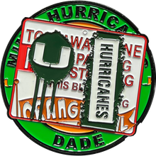 Load image into Gallery viewer, DL13-006 Florida Orange Bowl UM Canes Miami 305 Graffiti Street Art Challenge Coin Football Basketball Baseball