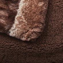 Load image into Gallery viewer, Tache Golden Brown Faux Fur Sherpa Throw Blanket (DY01)