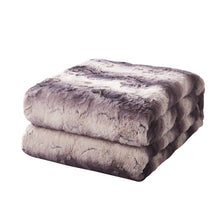 Load image into Gallery viewer, Tache Luxury Black Striped Faux Fur Throw Blanket (DY06)