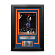 Load image into Gallery viewer, Carmelo Anthony Shooting Action New York Knicks 8x10 Framed Basketball Photo with Engraved Autograph