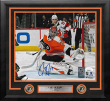 Load image into Gallery viewer, Carter Hart Philadelphia Flyers First Career Shutout Autographed Framed Hockey Photo