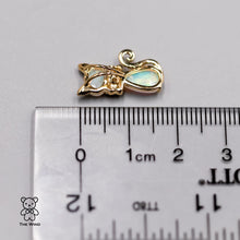 Load image into Gallery viewer, Cat Australian Solid Opal &amp; Diamond Pendant Necklace 14k Yellow Gold