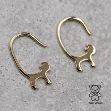 Load image into Gallery viewer, Cat Tail Earrings 18K Yellow Gold Hook Earrings