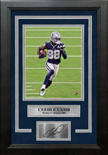 Load image into Gallery viewer, CeeDee Lamb in Action Dallas Cowboys 8" x 10" Framed Football Photo with Engraved Autograph