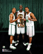 Load image into Gallery viewer, Ray Allen, Kevin Garnett, &amp; Paul Pierce 2008 NBA Champions Boston Celtics 8" x 10" Basketball Photo