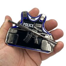 Load image into Gallery viewer, DL9-17 CERT M4 Body Armor 3D self standing Challenge Coin Correctional Officer CO Thin Gray Line Correctional Emergency Response Teams