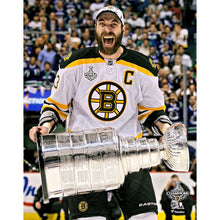 Load image into Gallery viewer, Zdeno Chara Hoists The Stanley Cup Boston Bruins Hockey Photo