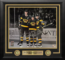 Load image into Gallery viewer, Zdeno Chara, Brad Marchand, Patrice Bergeron Boston Bruins Autographed 16x20 Framed Blackout Photo