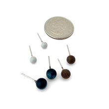 Load image into Gallery viewer, Charcoal Grey and Coffee Brown Tiny Studs Earrings Set
