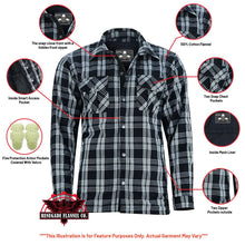Load image into Gallery viewer, Checkered Men's Armored Black and White Flannel Shirt