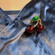 Load image into Gallery viewer, Cheeky Cherries Brooch | 1.45" Wide Pin in Metal Alloy with Gold Finish