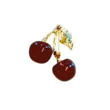 Load image into Gallery viewer, Cheeky Cherries Brooch | 1.45" Wide Pin in Metal Alloy with Gold Finish