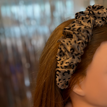 Load image into Gallery viewer, Cheetah Crinkly Chiffon Headband | Poly Satin Animal Print Headpiece Hair Accessory