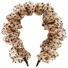 Load image into Gallery viewer, Cheetah Crinkly Chiffon Headband | Poly Satin Animal Print Headpiece Hair Accessory