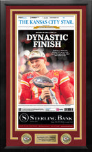 Load image into Gallery viewer, Patrick Mahomes Kansas City Chiefs Super Bowl Champions Framed Newspapers (3 Super Bowls)