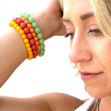 Load image into Gallery viewer, Coral Citrus Stack &amp; Stretch Bracelets Set
