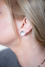 Load image into Gallery viewer, Teal Marbled Retro Button Stud Earrings