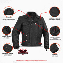 Load image into Gallery viewer, ShadowRider - Men's Leather Motorcycle Jacket