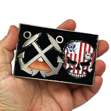 Load image into Gallery viewer, G-020 Huge 4 inch Coast Guard Flag Bottle Opener Challenge Coin Coastie Boatswain's Mate Anchor