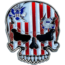 Load image into Gallery viewer, EL6-016 US Coast Guard Flag strong magnet Coastie Skull Challenge Coin for refrigerator safe locker cabinet USCG