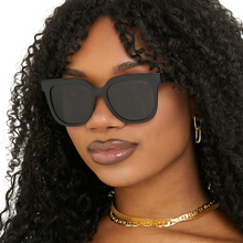 Load image into Gallery viewer, Coco - Sustainable Black Frame Black Lens Wayfarer Sunglasses