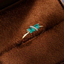 Load image into Gallery viewer, Colombian Raw Emerald Diamond Engagement Ring in 18K Yellow Gold