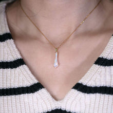 Load image into Gallery viewer, Colorful Opal Fossil Shell Diamond Tsavorite Necklace 18K Yellow Gold