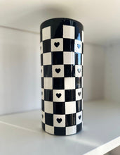 Load image into Gallery viewer, Checkered Heart Column Vase