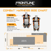 Load image into Gallery viewer, Frontline 50CTB Combat Construction Style Full Body Harness with Tongue Buckle Belt &amp; Legs 3X/4X