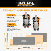 Load image into Gallery viewer, Frontline 50CTB Combat Construction Style Full Body Harness with Tongue Buckle Belt &amp; Legs S
