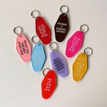 Load image into Gallery viewer, Come Home Take Off That Bra Motel Style Keychain in Fuchsia Pink