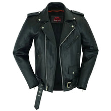 Load image into Gallery viewer, Men's Classic Plain Side Police Style M/C Jacket - TALL