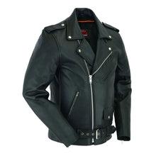 Load image into Gallery viewer, Men's Classic Plain Side Police Style M/C Jacket - TALL