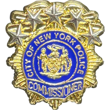 Load image into Gallery viewer, BL16-020 NYPD Commissioner Lapel Pin real 24KT Gold and Silver Plated