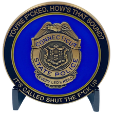 Load image into Gallery viewer, CL6-15 CSP Version 1 Challenge Coin inspired by Connecticut State Police CT Trooper Matthew Spina