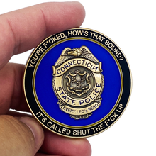 Load image into Gallery viewer, CL6-15 CSP Version 1 Challenge Coin inspired by Connecticut State Police CT Trooper Matthew Spina