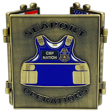 Load image into Gallery viewer, EL5-013 CBP CET Anti-Terrorism Contraband Enforcement Team CET A-TCET Field Ops Challenge Coin Port of Entry Seaport Airport