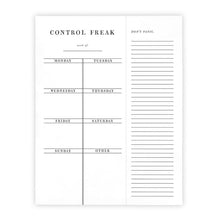 Load image into Gallery viewer, Control Freak Weekly List Notepad | 8.5" x 11" Desk Planner