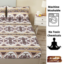 Load image into Gallery viewer, DaDa Bedding Majestic Oriental Kilim Fitted Sheet - w/ Pillow Cases Royal Persian Traditional Design Intricate Ornate Ornament Print