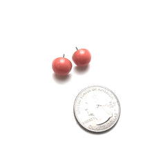 Load image into Gallery viewer, Dark Peach Small Retro Button Stud Earrings