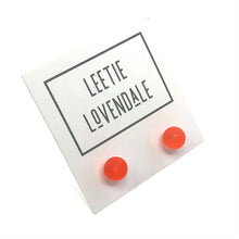 Load image into Gallery viewer, Dark Coral Frosted Lucite Mini Ball Stud Earrings