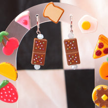 Load image into Gallery viewer, Cosmic Lunchbox Brownie Earrings