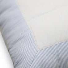 Load image into Gallery viewer, Blue White Cotton Quilt With Striped Edge