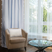 Load image into Gallery viewer, Blue White Cotton Quilt With Striped Edge