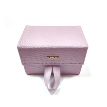 Load image into Gallery viewer, Lilac Faux Croco Travel Case